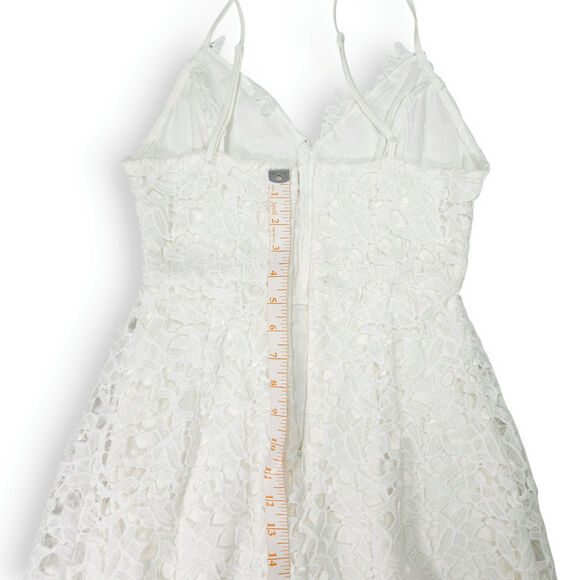 ASTR The Label Lace Fit & Flare Midi Dress White XS EUC Bridal Shower Old Money - Picture 7 of 9